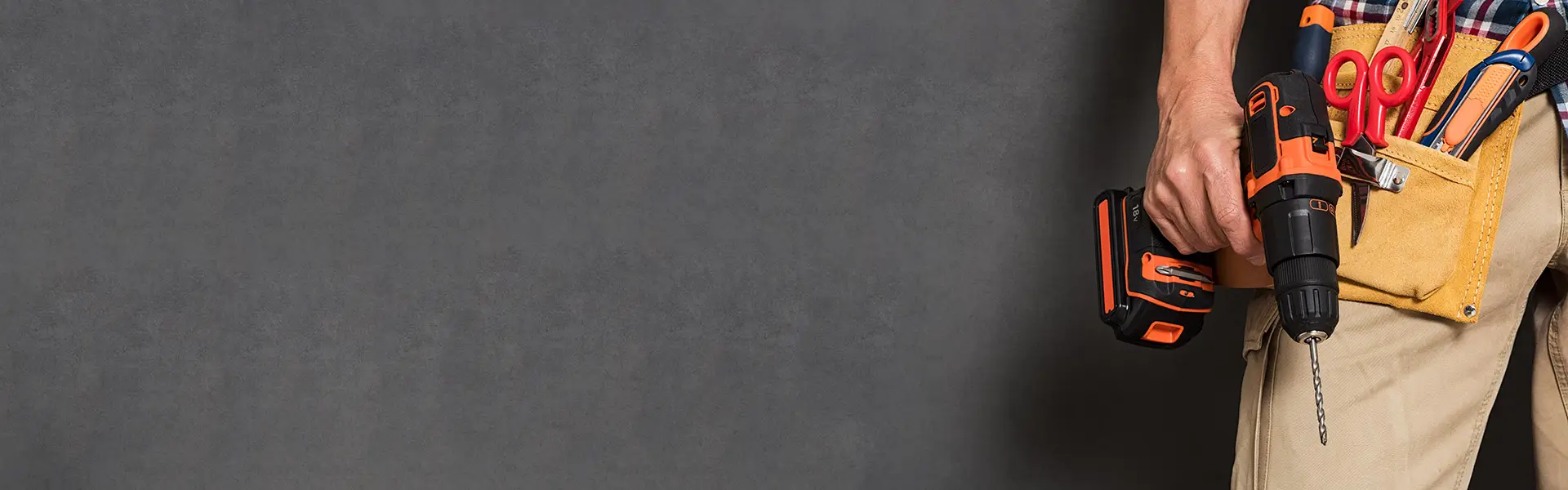 hausmeister hintergrund bild mit bohrer im hand